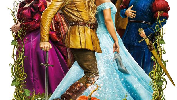 Das Filmplakat zu „Les Nouvelles Aventures de Cendrillon“ zeigt Aschenputtel und den Prinzen inmitten weiterer Charaktere.