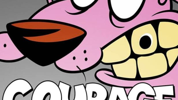 Nahaufnahme des Cartoons „Courage the Cowardly Dog“.