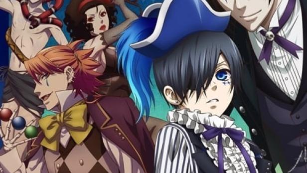 Ein Gruppenbild der Charaktere aus der Anime-Serie „Black Butler“.