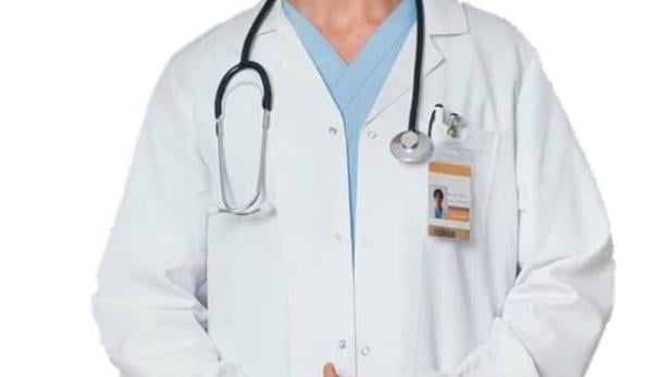 Ein junger Arzt mit Stethoskop und Namensschild vor dem Hintergrund des Serientitels „Mucize Doktor“.