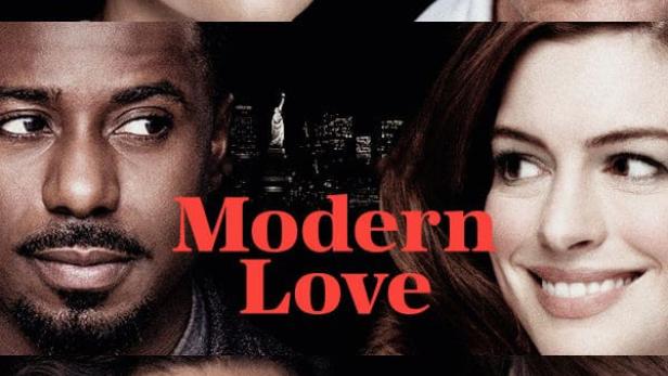 Das Poster zur Serie „Modern Love“ zeigt verschiedene Schauspieler vor einer Skyline von New York.