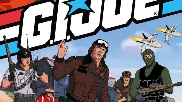 Eine Szene aus der Zeichentrickserie „G.I. Joe“ mit Cobra Commander und G.I. Joe-Soldaten.