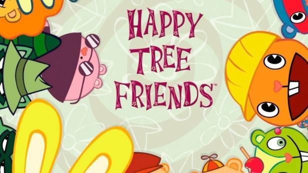 Eine Collage von Charakteren aus der Zeichentrickserie „Happy Tree Friends“.