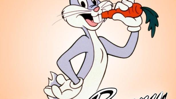 Bugs Bunny isst eine Karotte.