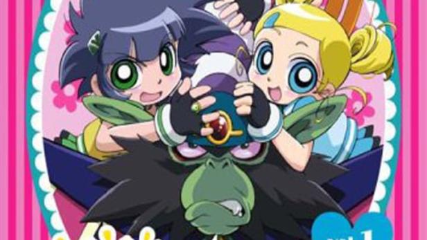Cover von „Powerpuff Girls Z, Vol. 1“ mit den Powerpuff Girls und Mojo Jojo.