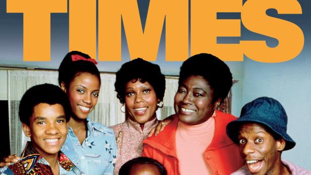 Das Ensemble der Fernsehserie „Good Times“ posiert für ein Gruppenfoto.