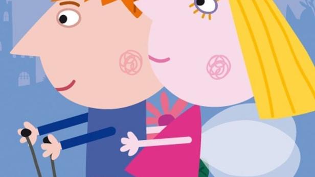 Ben und Holly aus „Ben & Holly's Little Kingdom“ reiten auf einem Marienkäfer.