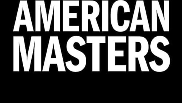 Das Logo der Fernsehsendung „American Masters“ auf schwarzem Hintergrund.
