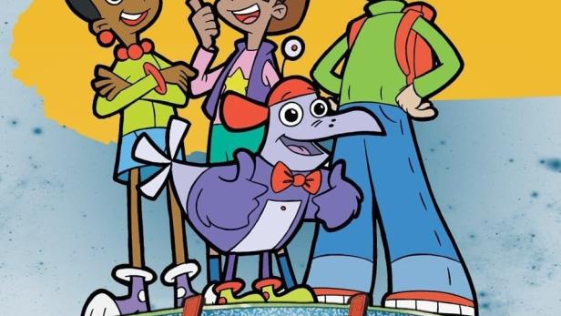 Das animierte Logo und die Hauptfiguren der Fernsehserie „Cyberchase“.