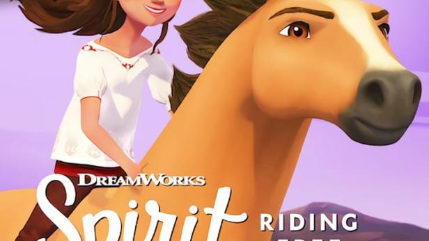 Lucky reitet auf Spirit in einer Szene aus „Spirit Riding Free: Pony Tales“.