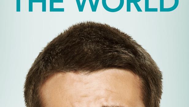 Das Filmplakat zu „Probably Kevin Saves the World“ zeigt das Gesicht eines Mannes, der nach oben links schaut.