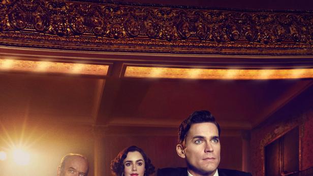 Das Filmplakat für „The Last Tycoon“ zeigt drei Personen in einem Theater.
