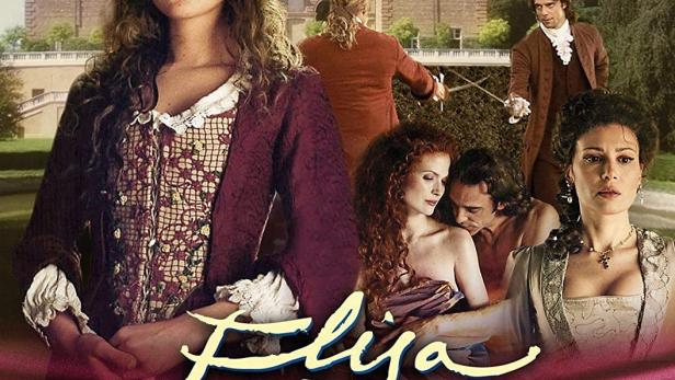 Das DVD-Cover der ersten Staffel von „Elisa di Rivombrosa“ zeigt die Hauptdarsteller vor einem Schloss.