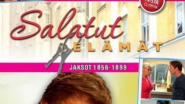 Das DVD-Cover der finnischen Fernsehserie „Salatut elämät“ mit verschiedenen Darstellern.