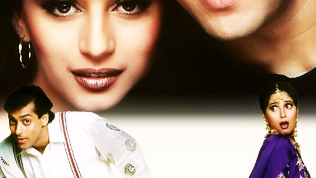 Das Filmplakat für „Hum Aapke Hain Koun…!“ mit Madhuri Dixit und Salman Khan.