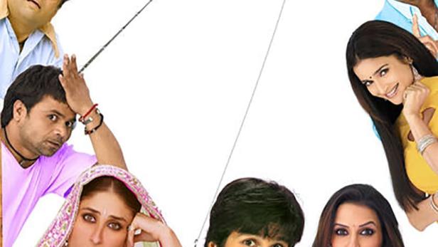 Das Filmplakat für „Chup Chup Ke“ zeigt die Hauptdarsteller und den Filmtitel.