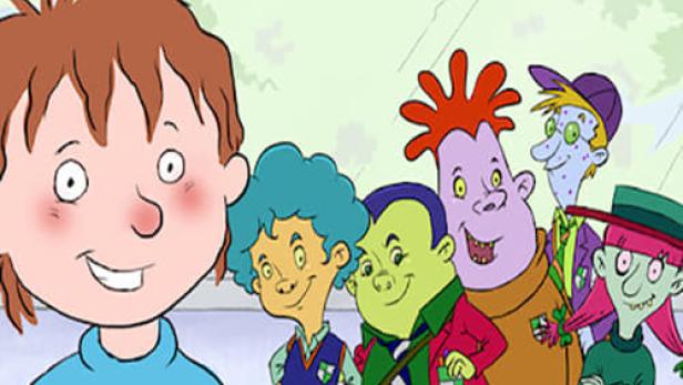 Das Cover von „Horrid Henry's Gross Day Out“ zeigt Heinrich und seine Freunde.