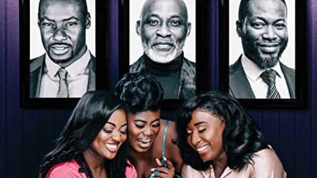 Das Filmplakat für „The Perfect Picture: 10 Years Later“ zeigt drei Frauen vor Porträts von drei Männern.