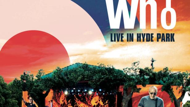 Das Filmplakat für „The Who: Live in Hyde Park“ zeigt die Band vor großem Publikum.