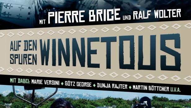 Das Cover der Dokumentation „Auf den Spuren Winnetous“ mit Pierre Brice und Ralf Wolter.