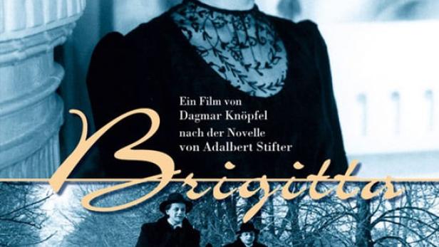 Das Filmplakat für „Brigitta“ zeigt eine Frau und zwei Reiter im Schnee.