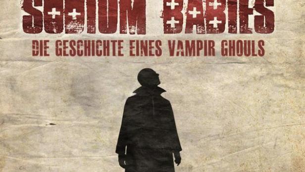 Das Filmplakat für „Sodium Babies: Die Geschichte eines Vampir Ghuls“ zeigt einen Vampir und eine dunkle Gestalt.