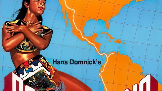 Das Filmplakat für „Panamericana – Traumstraße der Welt“ zeigt eine indigene Frau vor einer Karte Amerikas.