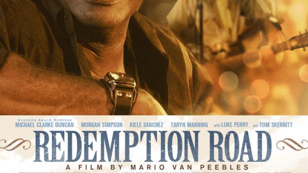 Das Filmplakat für „Redemption Road“ mit Michael Clarke Duncan und Morgan Simpson im Vordergrund.