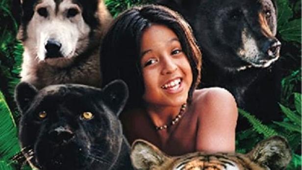 Das Filmplakat zu „The Jungle Book: Mowgli's Story“ zeigt Mowgli mit seinen tierischen Freunden.