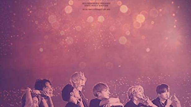 Das Poster der BTS World Tour „Love Yourself“ in Seoul mit den Bandmitgliedern.