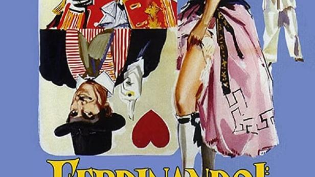 Das Filmplakat für „Ferdinando I Re di Napoli“ zeigt Peppino De Filippo und weitere Darsteller in Kostümen.