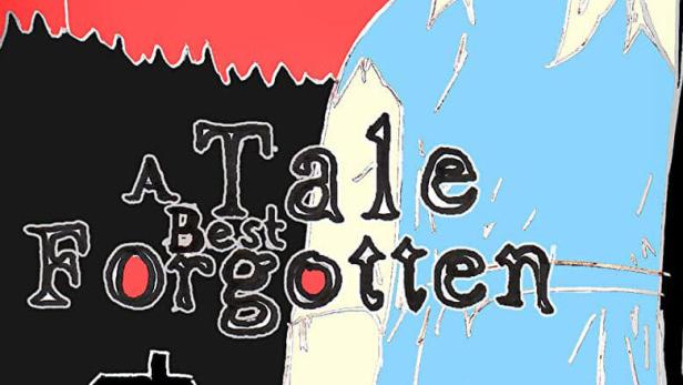 Das stilisierte Filmplakat für „A Tale Best Forgotten“ zeigt eine Frau vor einem Haus.
