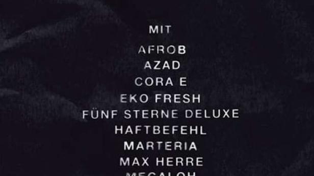 Das Cover des „Black Tape“-Mixtapes mit den Namen der beteiligten Künstler.