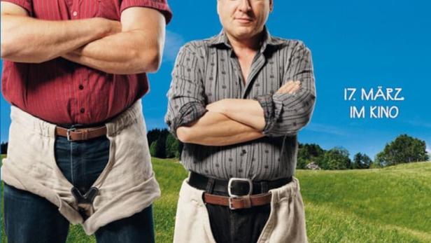 Das Filmplakat für „Hoselupf“ mit This Lüscher und Beat Schlatter.