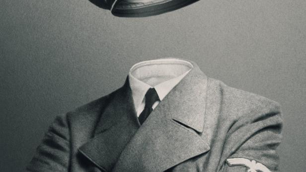 Das Filmplakat für „The Meaning of Hitler“ zeigt eine Uniform mit Hakenkreuz und SS-Mütze, aber ohne Kopf.