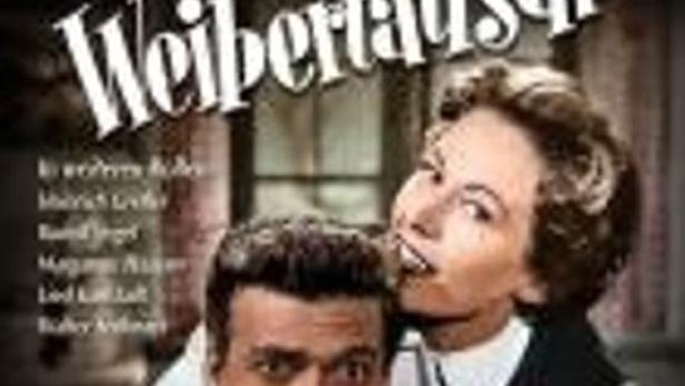 Das Cover des Films „Der Weibertausch“ zeigt einen Mann und eine Frau.