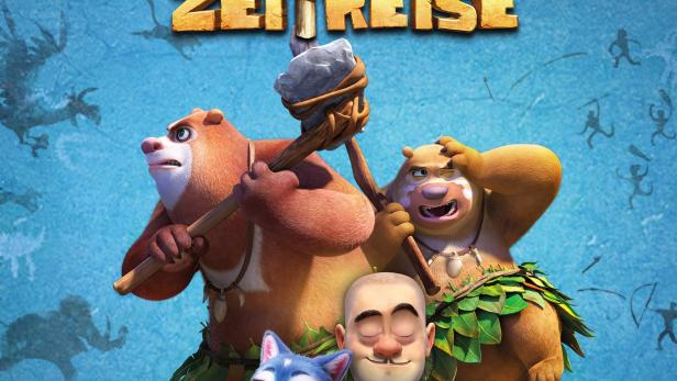 Das Filmplakat für „Die Boonies – Eine bärenstarke Zeitreise“ zeigt die animierten Hauptfiguren.
