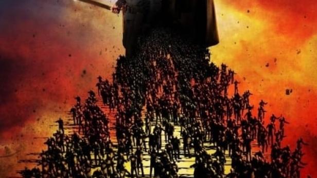 Zwei Männer stehen vor einer Zombie-Horde auf dem Filmplakat zu „Live or Let Die“.