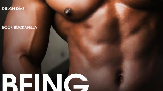 Ein Filmposter für „Being Black in Porn“ mit einem muskulösen Mann.