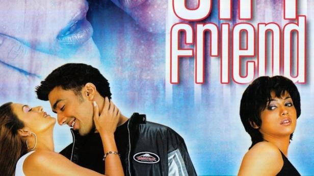 Das Filmplakat für „Girlfriend“ zeigt zwei Frauen und einen Mann am Strand.