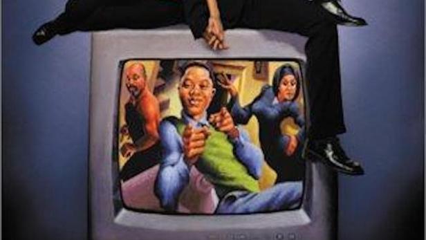 Das Filmplakat für „Dancing in September“ mit Nicole Ari Parker und Isaiah Washington auf einem Fernseher.