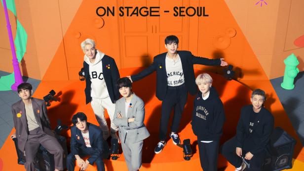 Die koreanische Boygroup BTS posiert für das „Permission To Dance On Stage“-Event in Seoul.