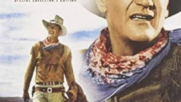 Das Filmplakat für „Hondo“ mit John Wayne als Cowboy in der Hauptrolle.