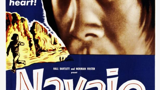 Filmplakat für „Navajo“ mit dem Gesicht eines jungen Navajo-Jungen.
