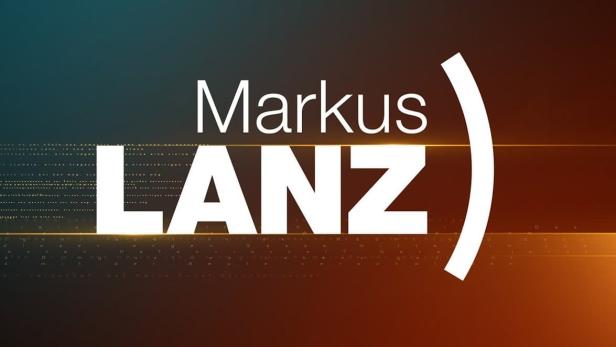 Das Logo der Talkshow „Markus Lanz“ vor einem blau-orangen Hintergrund.