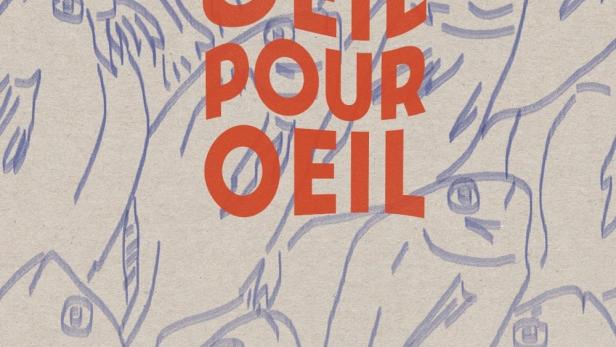 Das Filmplakat für „Oeil pour Oeil“ zeigt stilisierte Fischzeichnungen im Hintergrund.