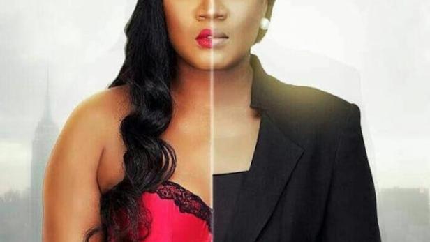 Das Filmplakat für „Alter Ego“ zeigt Omotola Jalade Ekeinde als Frau in zwei unterschiedlichen Rollen.