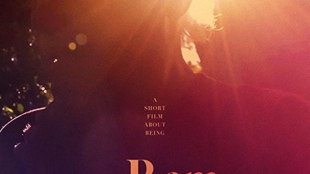 Das Filmplakat für „Ram Dass, Going Home“ zeigt eine Person im Gegenlicht.