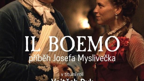 Das Filmplakat für „Il Boemo“ zeigt zwei Personen in Kostümen des 18. Jahrhunderts.