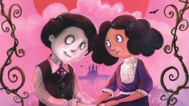 Illustration des Buchcovers „Edgar“ von David Willer mit zwei Figuren vor einem Schloss.